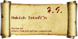 Habich István névjegykártya